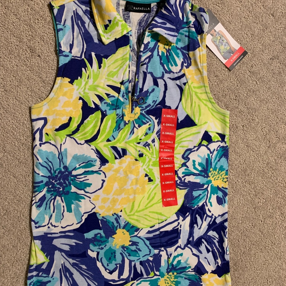 Rafaela Blue Floral Women's Top XS